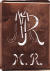 MR - Stickschablone für 2 verschiedene Monogramme