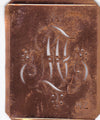 MZ - Antiquität aus Kupferblech zum Sticken von Monogrammen und mehr