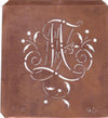 MZ - Alte Schablone aus Kupferblech mit klassischem verschlungenem Monogramm 