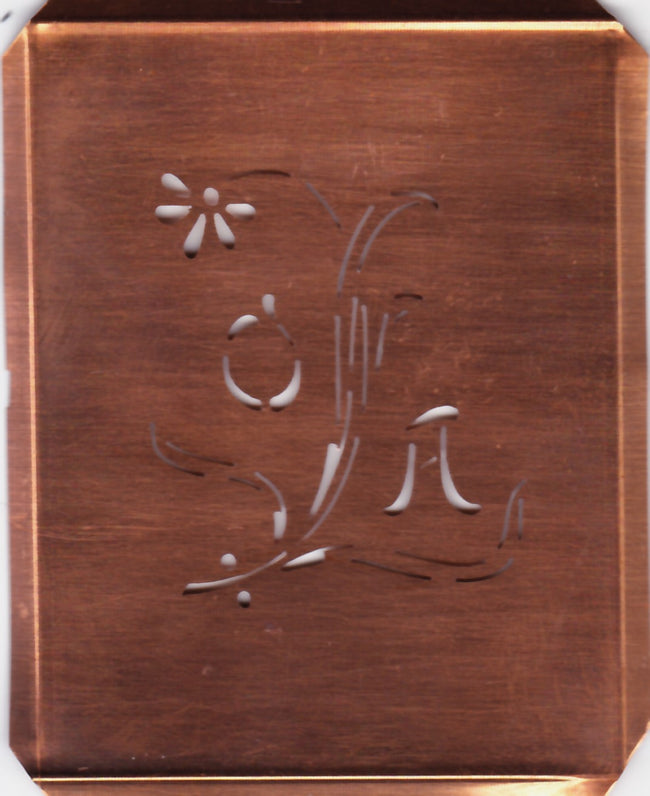 OA - Hübsche, verspielte Monogramm Schablone Blumenumrandung