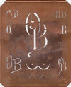 OB - Alte Kupferschablone mit 7 verschiedenen Monogrammen