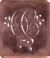 OC - Alte Schablone aus Kupferblech mit klassischem verschlungenem Monogramm 