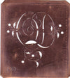 OD - Alte Schablone aus Kupferblech mit klassischem verschlungenem Monogramm 