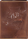 OD - Seltene Stickvorlage - Uralte Wäscheschablone mit Wappen - Medaillon
