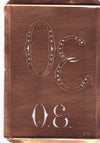 OE - Interessante alte Kupfer-Schablone zum Sticken von Monogrammen
