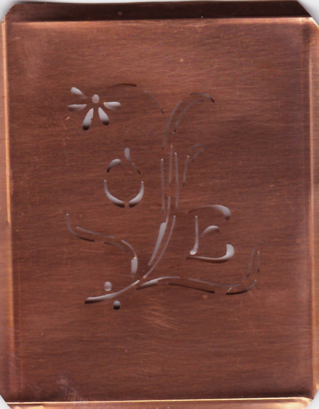 OE - Hübsche, verspielte Monogramm Schablone Blumenumrandung