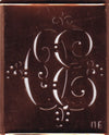 OE - Alte Monogramm Schablone mit nostalgischen Schnörkeln