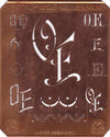 OE - Alte Kupferschablone mit 7 verschiedenen Monogrammen