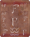 OF - Uralte Monogrammschablone aus Kupferblech