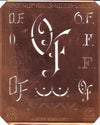 OF - Alte Kupferschablone mit 7 verschiedenen Monogrammen