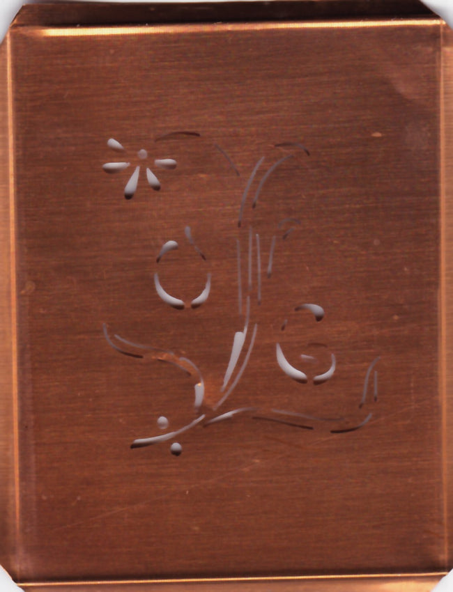 OG - Hübsche, verspielte Monogramm Schablone Blumenumrandung