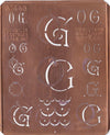 OG - Uralte Monogrammschablone aus Kupferblech