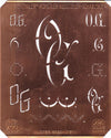 OG - Alte Kupferschablone mit 7 verschiedenen Monogrammen