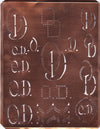 OG - Große attraktive Kupferschablone mit vielen Monogrammen
