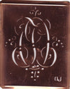 OJ - Alte Monogramm Schablone mit nostalgischen Schnörkeln