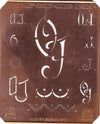 OJ - Alte Kupferschablone mit 7 verschiedenen Monogrammen