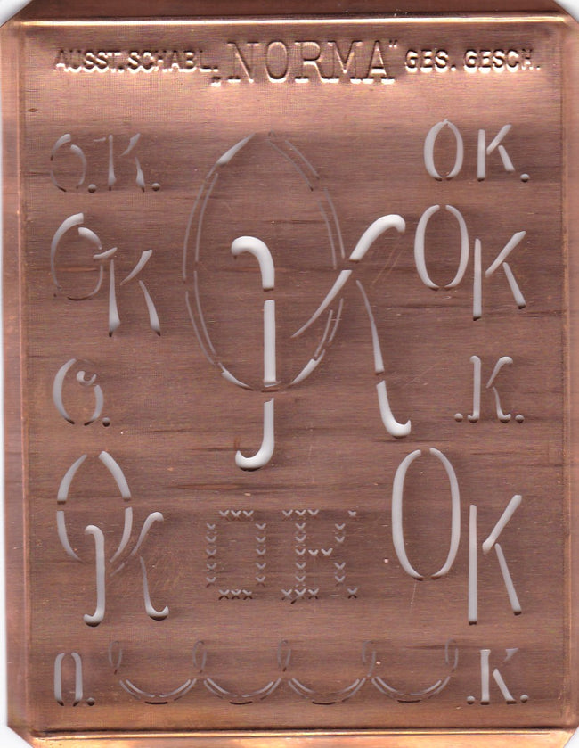 OK - Hübsche alte Monogrammschablone