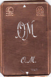 OM - Alte Monogramm Schablone zum Sticken