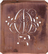ON - Alte Schablone aus Kupferblech mit klassischem verschlungenem Monogramm 