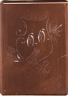 OO - Seltene Stickvorlage - Uralte Wäscheschablone mit Wappen - Medaillon