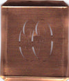 OO - Hübsche alte Kupfer Schablone mit 3 Monogramm-Ausführungen