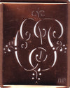 BG - Alte Monogramm Schablone mit Schnörkeln