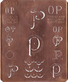 OP - Uralte Monogrammschablone aus Kupferblech