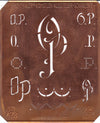 OP - Alte Kupferschablone mit 7 verschiedenen Monogrammen