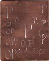 OP - Große attraktive Kupferschablone mit vielen Monogrammen