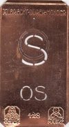 OS - Kleine Monogramm-Schablone in Jugendstil-Schrift