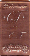 www.knopfparadies.de - OT - Alte Stickschablone mit 2 zarten Monogrammen