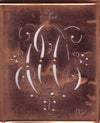 OU - Alte Monogramm Schablone mit nostalgischen Schnörkeln