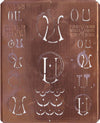 OU - Uralte Monogrammschablone aus Kupferblech