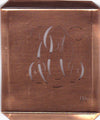 OU - Hübsche alte Kupfer Schablone mit 3 Monogramm-Ausführungen