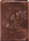 OV - Seltene Stickvorlage - Uralte Wäscheschablone mit Wappen - Medaillon