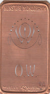 OW - Alte Jugendstil Stickschablone - Medaillon-Design