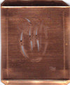 OW - Hübsche alte Kupfer Schablone mit 3 Monogramm-Ausführungen