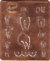 www.knopfparadies.de - OW - Antike Stickschablone aus Kupferblech