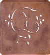 OZ - Alte Schablone aus Kupferblech mit klassischem verschlungenem Monogramm 
