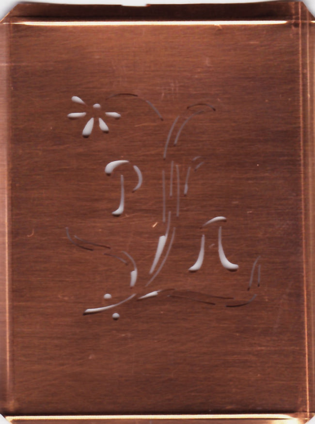 PA - Hübsche, verspielte Monogramm Schablone Blumenumrandung