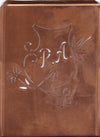 PA - Seltene Stickvorlage - Uralte Wäscheschablone mit Wappen - Medaillon