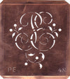 PE - Alte Schablone aus Kupferblech mit klassischem verschlungenem Monogramm 