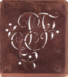 PF - Alte Schablone aus Kupferblech mit klassischem verschlungenem Monogramm 