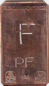 PF - Kleine Monogramm-Schablone in Jugendstil-Schrift