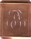 PF - Hübsche alte Kupfer Schablone mit 3 Monogramm-Ausführungen