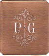 PG - Besonders hübsche alte Monogrammschablone