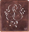 PG - Alte Schablone aus Kupferblech mit klassischem verschlungenem Monogramm 