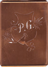 PG - Seltene Stickvorlage - Uralte Wäscheschablone mit Wappen - Medaillon