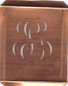 PG - Hübsche alte Kupfer Schablone mit 3 Monogramm-Ausführungen