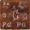 PG - Große Kupfer Schablone mit 7 Variationen